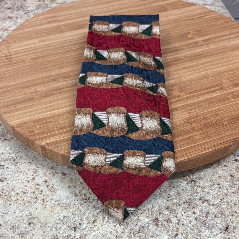 XMI Multicolor Geometric Silk Tie